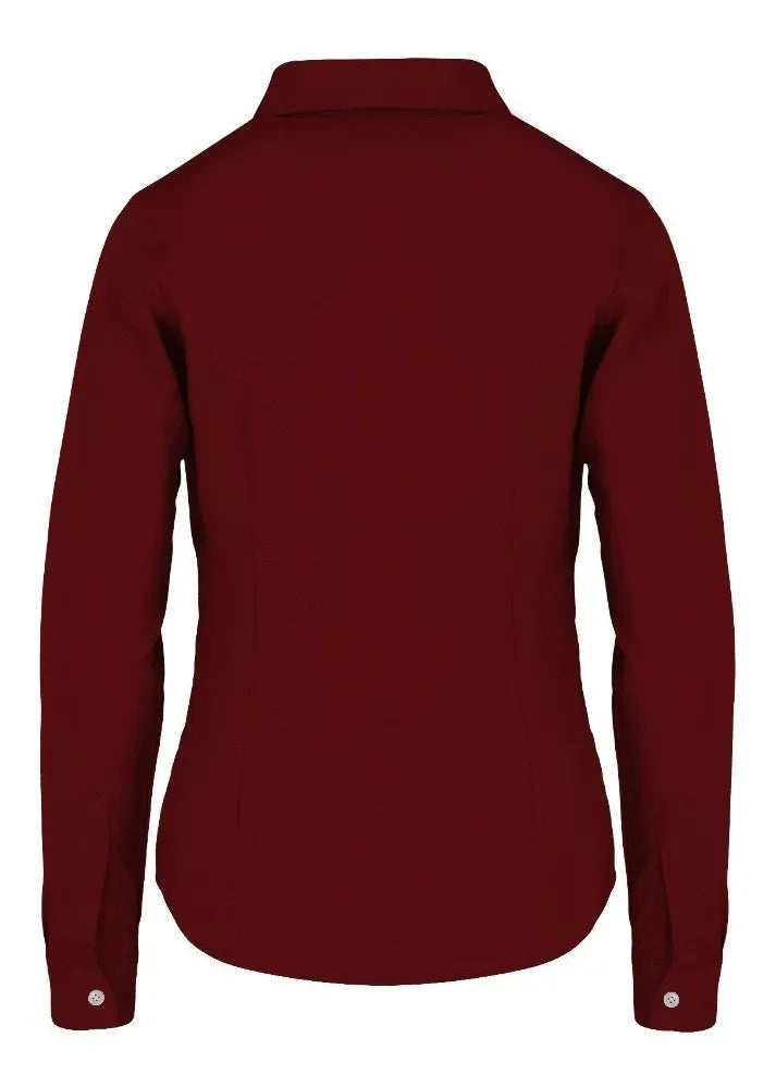 Camisa Gabardina Manga Larga Vino