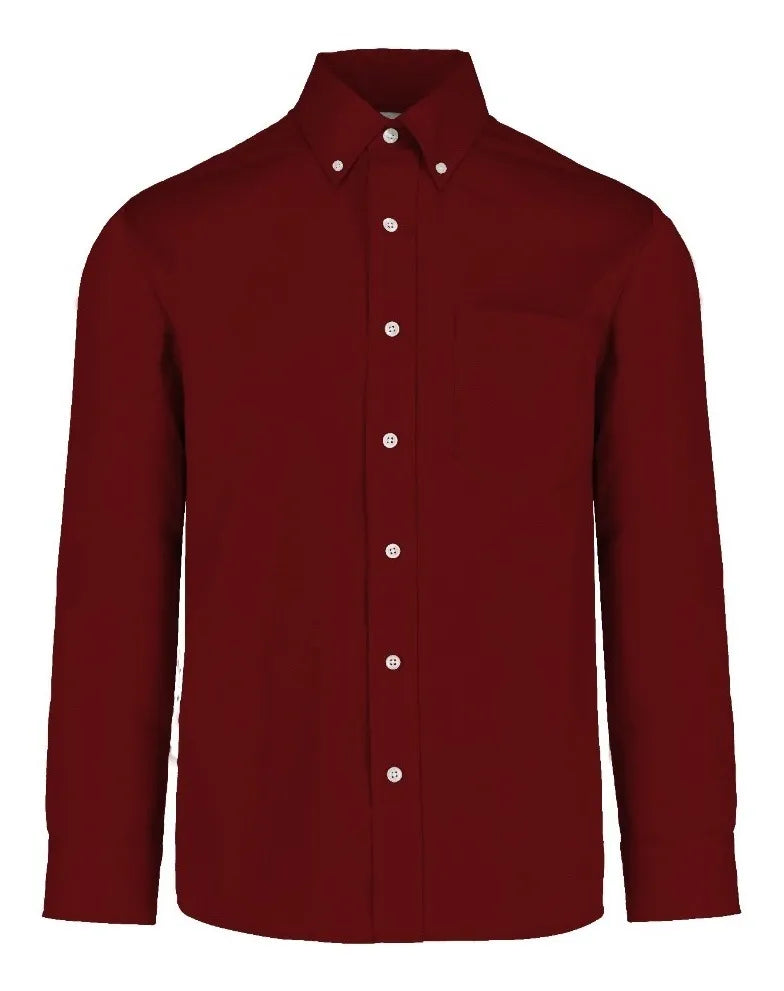 Camisa Gabardina Manga Larga Vino