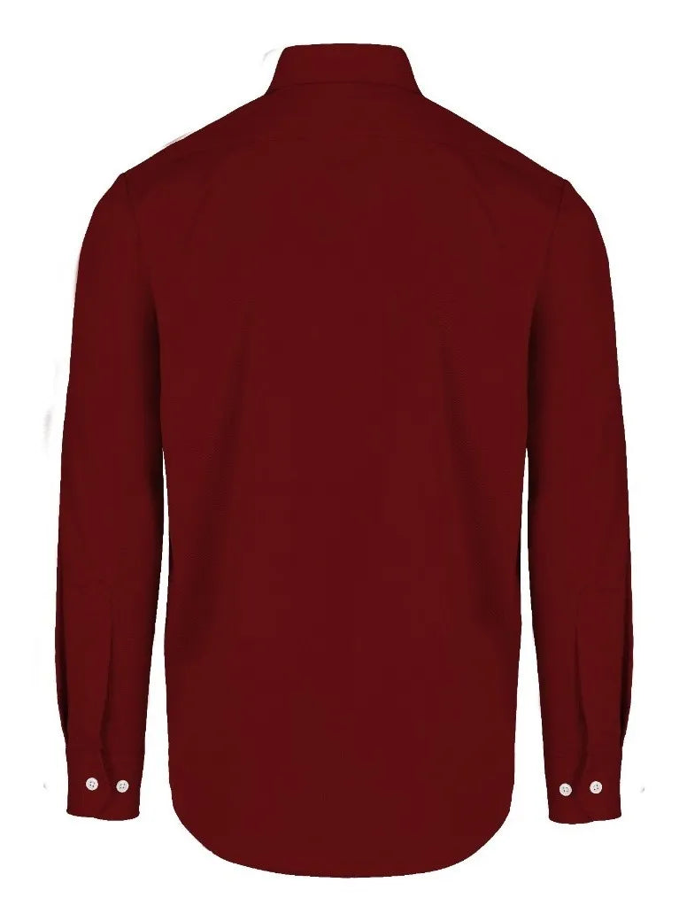 Camisa Gabardina Manga Larga Vino