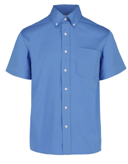 Camisa Gabardina Manga Corta Azul