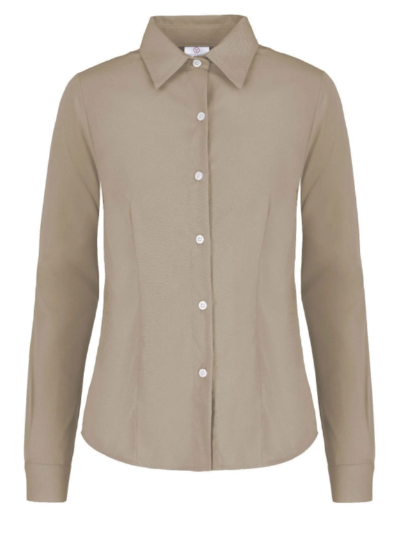 Camisa Gabardina Manga Larga Beige