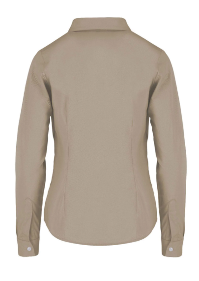 Camisa Gabardina Manga Larga Beige