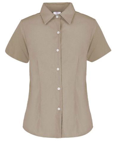 Camisa Gabardina Manga Corta Beige