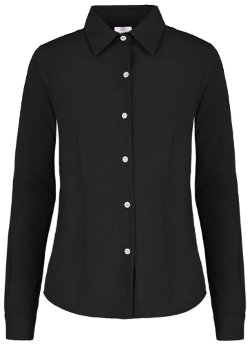 Camisa Gabardina Manga Larga Negra