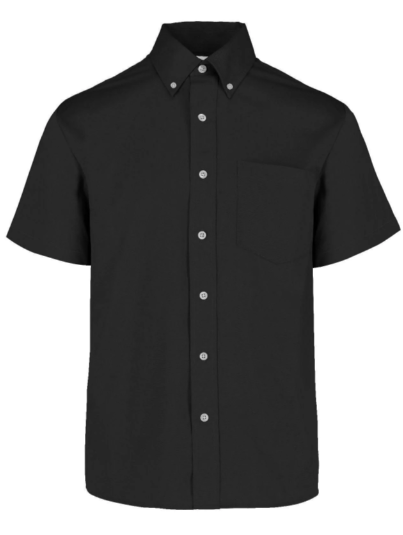 Camisa Gabardina Manga Corta Negra