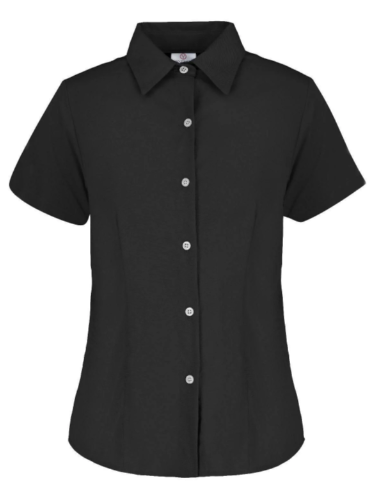 Camisa Gabardina Manga Corta Negra