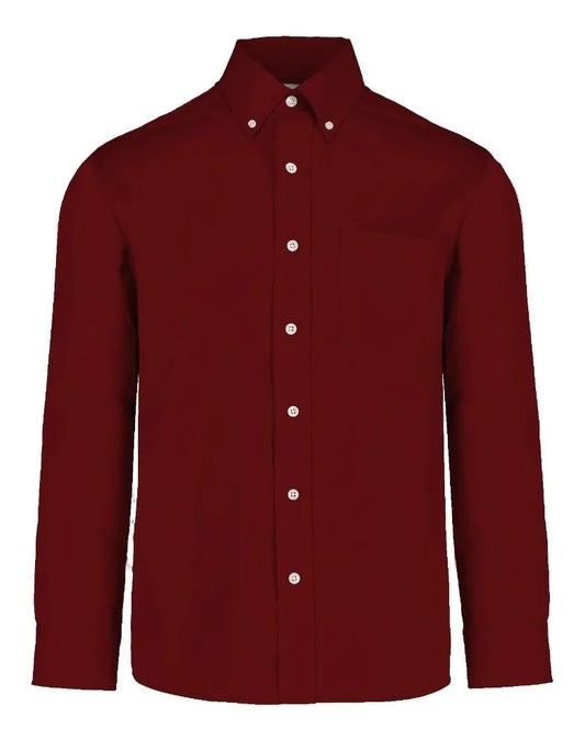 Camisa Gabardina Manga Larga Vino