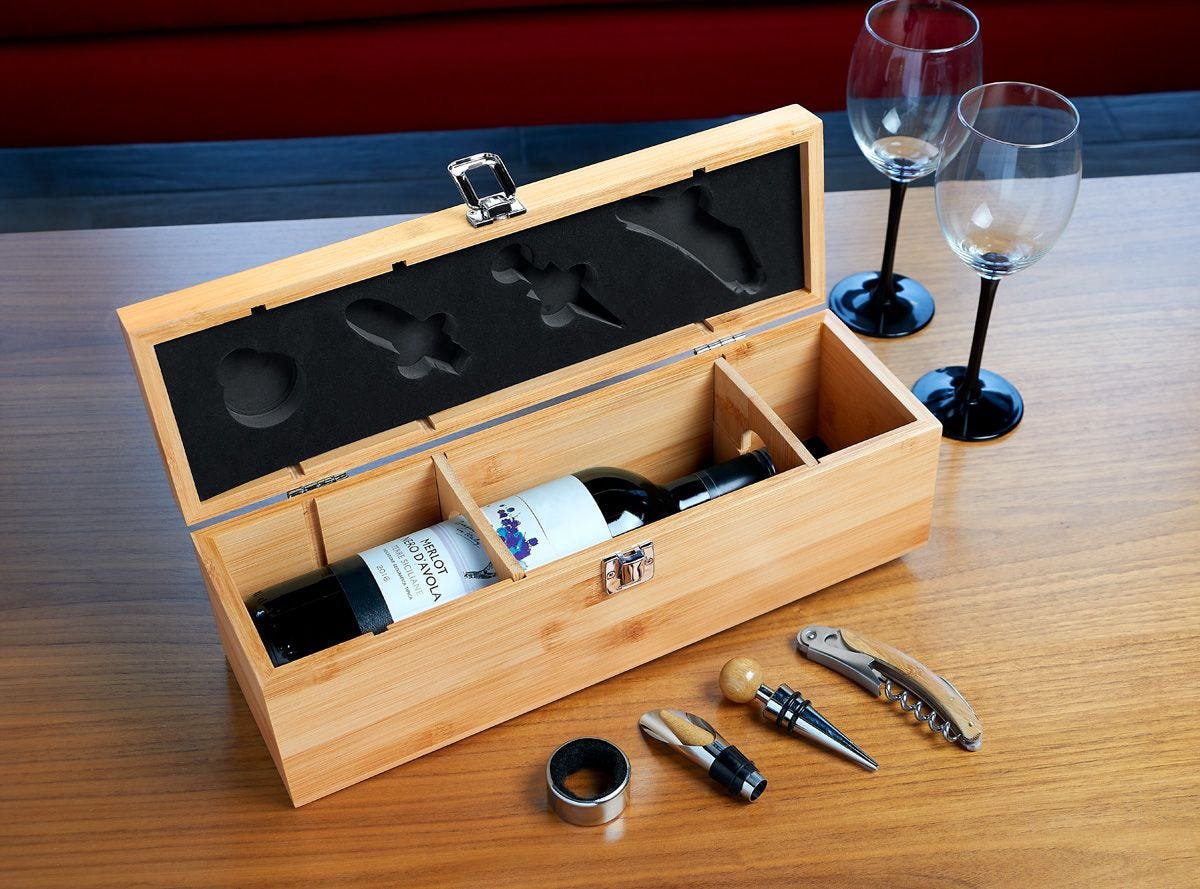 Estuche para vinos de bambú