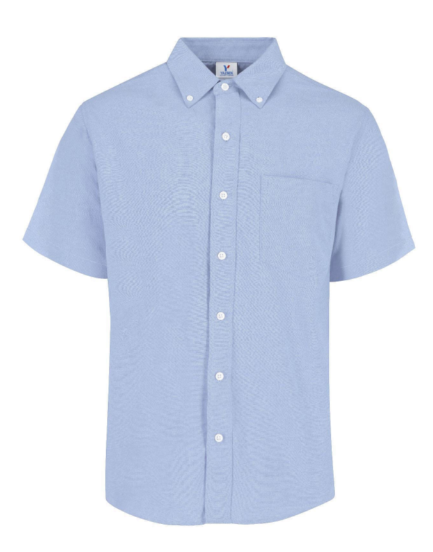 Camisa Oxford Manga Corta Azul