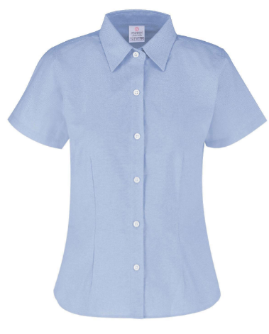 Camisa Oxford Manga Corta Azul