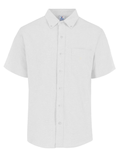 Camisa Oxford Manga Corta Blanca